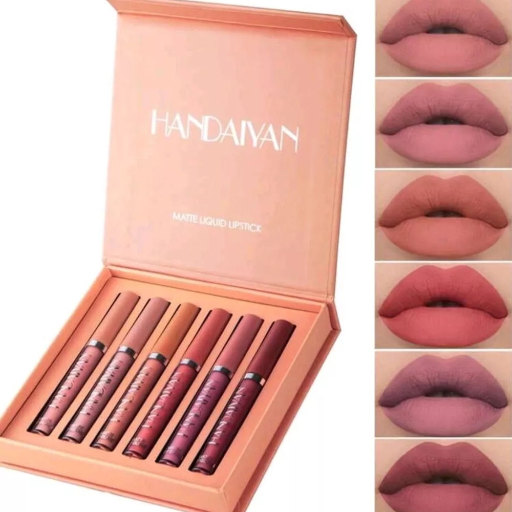 6pcs Set Waterproof Liquid Lips Matte Liquid Lipstick Set - Pink Shades